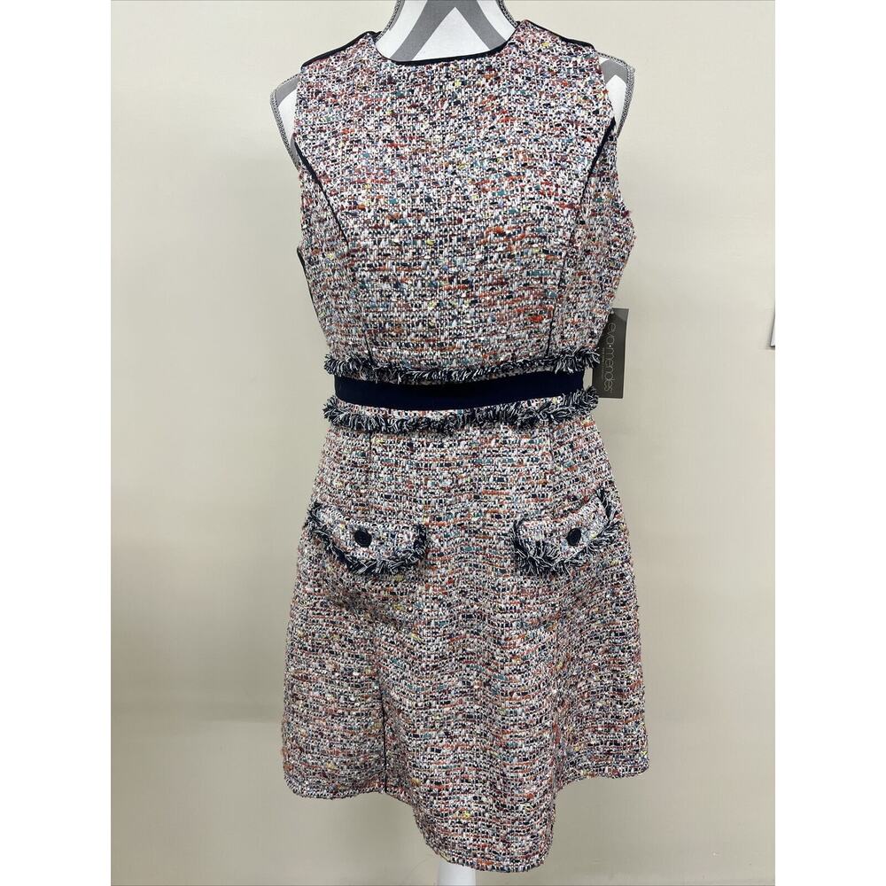 NWT EVA MENDES COLLECTION Mutli-Color PLAID PRINT DRESS SIZE Medium FS Charity